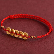 FREE Today: Protection Strength Five Copper Coins Design Braided String Bracelet Anklet - image 2