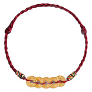 FREE Today: Protection Strength Five Copper Coins Design Braided String Bracelet Anklet - image 13