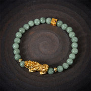 Buddha Stones Golden Pi Xiu Charm Jade Luck Prosperity Beaded Bracelet - image 11