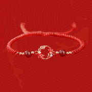 Buddha Stones 925 Sterling Silver Plated 18k Gold Koi Fish Cinnabar Red String Connection Bracelet - image 1