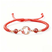 Buddha Stones 925 Sterling Silver Plated 18k Gold Koi Fish Cinnabar Red String Connection Bracelet - image 2