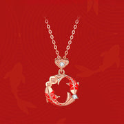 Buddha Stones 925 Sterling Silver Plated 18k Gold Koi Fish Cinnabar Red String Connection Bracelet - image 10