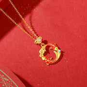 Buddha Stones 925 Sterling Silver Plated 18k Gold Double Koi Fish Blessing Necklace Pendant - Golden Koi Fish Necklace - image 3