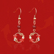 Buddha Stones 925 Sterling Silver Plated 18k Gold Koi Fish Symbol Design Protection Earrings - image 1