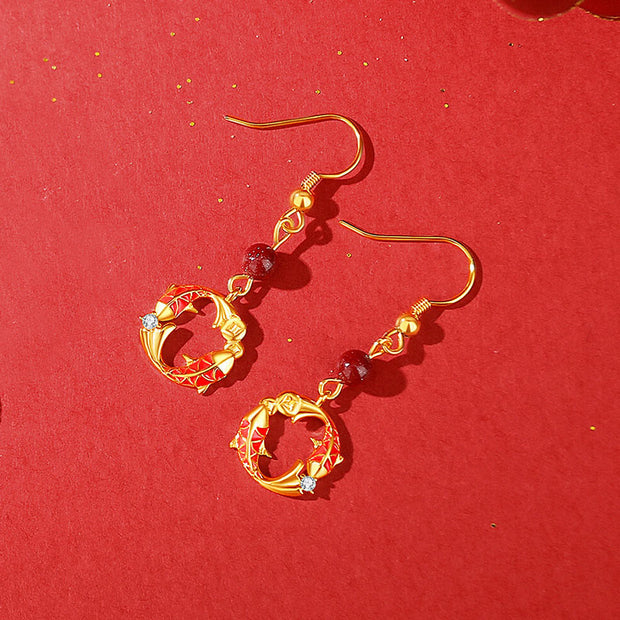 Buddha Stones 925 Sterling Silver Plated 18k Gold Koi Fish Cinnabar Red String Connection Bracelet - Golden Koi Fish Earrings - image 17