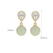 Buddha Stones 925 Sterling Silver Waterdrop Design Hetian Jade Bead Prosperity Earrings - image 4