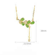 Buddha Stones 925 Sterling Silver Green Jasper Leave Design Balance Earrings - image 17