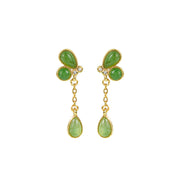 Buddha Stones 925 Sterling Silver Leaves Tassel Design Green Jasper Protection Necklace Pandant - image 18