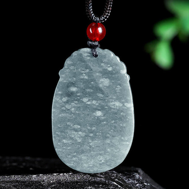 Buddha Stones Chinese Zodiac Jade Year of the Horse Luck Rope Necklace Pendant - image 2