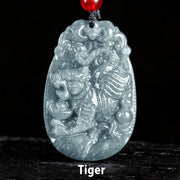 Buddha Stones Chinese Zodiac Jade Year of the Horse Luck Rope Necklace Pendant - Tiger - image 12
