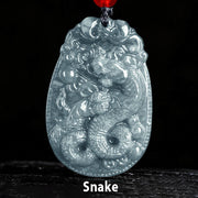 Buddha Stones Chinese Zodiac Jade Year of the Horse Luck Rope Necklace Pendant - Snake - image 15