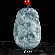 Buddha Stones Chinese Zodiac Jade Year of the Horse Luck Rope Necklace Pendant - Goat - image 16
