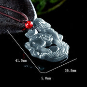Buddha Stones Year of the Horse Jade Ingot Luck Prosperity Rope Necklace Pendant - image 9