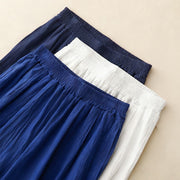 Buddha Stones Commute Solid Color Women's Harem Elastic Waist Cotton 7-8 Length Pants With Pockets - image 14