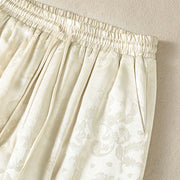 Buddha Stones Jacquard High Waist Design Women's Wide Leg Thermal Thickened Pants With Pockets - image 4