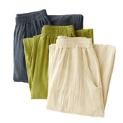 Buddha Stones Fall Solid Color Patchwork Simple Design Women's Wide Leg Pants With Pockets - image 16