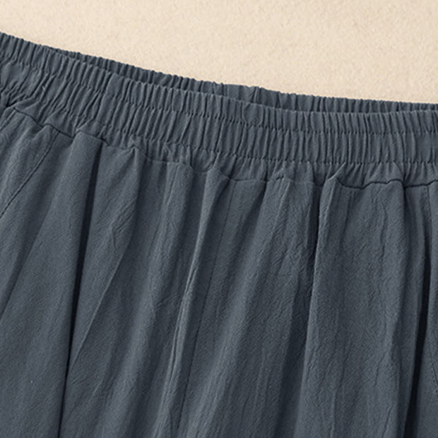 Buddha Stones Fall Solid Color Patchwork Simple Design Women's Wide Leg Pants With Pockets - image 11