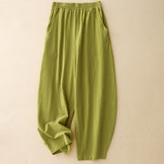 Buddha Stones Fall Solid Color Patchwork Simple Design Women's Wide Leg Pants With Pockets - Goldenrod - US8-10，UK/AU12-14，EU40-42 (2XL) - image 7