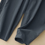 Buddha Stones Fall Solid Color Patchwork Simple Design Women's Wide Leg Pants With Pockets - image 12