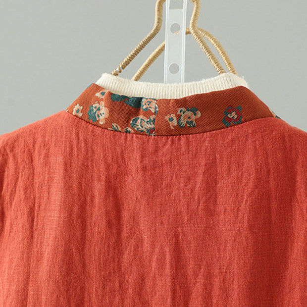 Buddha Stones Flower Pattern V-Neck Frog-Button Women's Sleeveless Vest Waistcoat - image 4