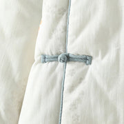 Buddha Stones Women's Blue Flower Frog-Button Design Long Sleeve Thermal Jacket - image 7