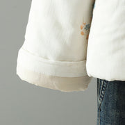 Buddha Stones Women's Blue Flower Frog-Button Design Long Sleeve Thermal Jacket - image 5