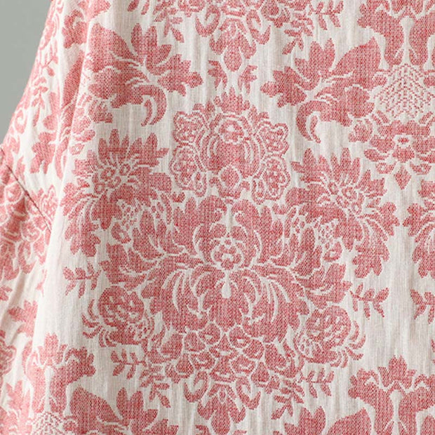 Buddha Stones Women's Peony Flowers Frog-Button Design Long Sleeve Thermal Jacket With Pockets - image 8