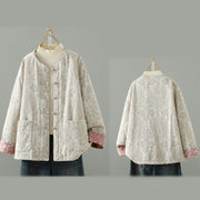 Buddha Stones Women's Peony Flowers Frog-Button Design Long Sleeve Thermal Jacket With Pockets - image 21