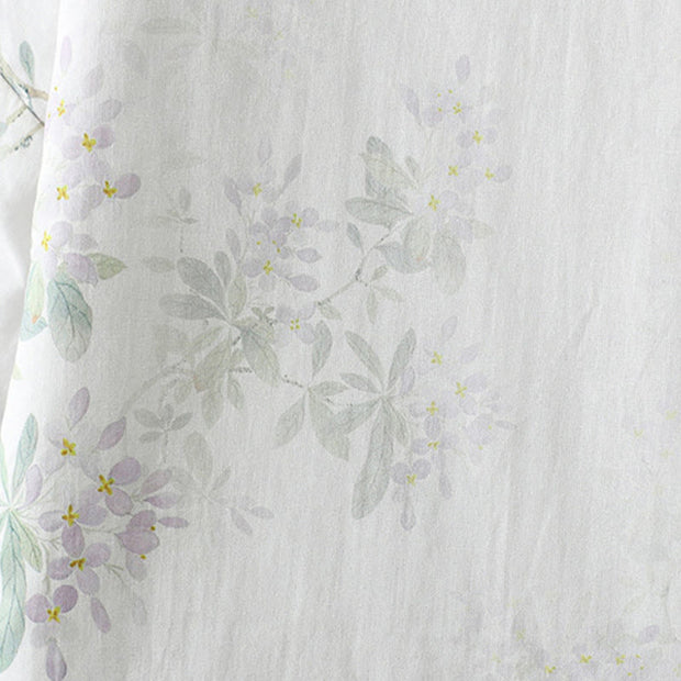 Buddha Stones Women's Purple Flower Leaves Frog-Button Design Long Sleeve Thermal Jacket - image 8