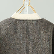 Buddha Stones Women's Brown Buttons Design Long Sleeve Thermal Jacket With Pockets - image 4