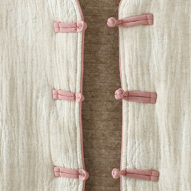 Buddha Stones Women's Beige Frog-Button Long Sleeve Thermal Jacket With Pockets - image 8