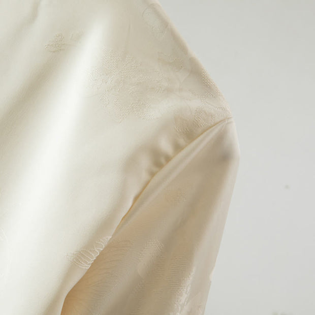 Buddha Stones Fall Flower Embroidery Frog-Button Design Long Sleeve Women's Jacket - image 4