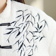 Buddha Stones White Willow Leaves Frog-Button Long Sleeve Thermal Women's Jacket - image 8