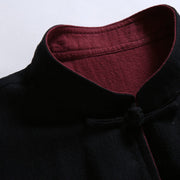 Buddha Stones Spring Chinese Reversible Men's Frog-Button Cotton Long Sleeve Jacket - image 6