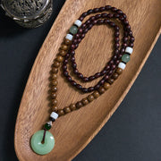 FREE Today: Protection and Auspicious Wenge Wood Peace Buckle Pendant Necklace - Wenge Wood & Peace Buckle - image 0