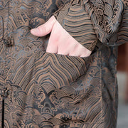 Buddha Stones Fall Flower Leaves Jacquard Frog-Button Long Sleeve Men's Jacket With Pockets - image 11