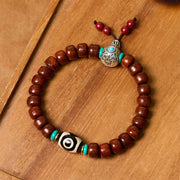 FREE Today: Luck Happiness Bone Beads Vajra Three-eyed Dzi Bead Bracelet - image 1