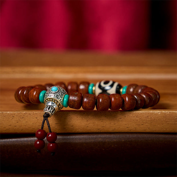 Buddha Stones Bone Beads Vajra Three-eyed Dzi Bead Luck Bracelet - image 3
