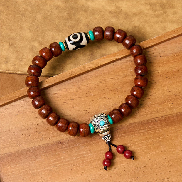 FREE Today: Luck Happiness Bone Beads Vajra Three-eyed Dzi Bead Bracelet - image 2