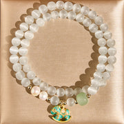 FREE Today: Peace Love Year Of The Horse Chrysoberyl Glass Bead Double-layered Bracelet - Chrysoberyl(Wrist Circumference 14-17cm) - image 0