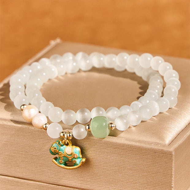 FREE Today: Peace Love Year Of The Horse Chrysoberyl Glass Bead Double-layered Bracelet - image 2