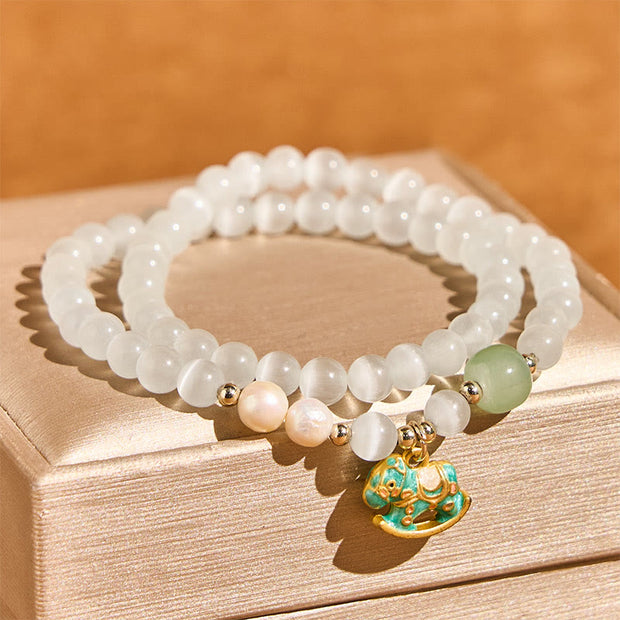 FREE Today: Peace Love Year Of The Horse Chrysoberyl Glass Bead Double-layered Bracelet - image 3