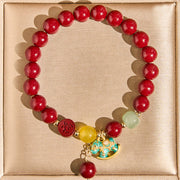 Buddha Stones Year Of The Horse Natural Cinnabar Red Agate Calm Confidence Bracelet - image 3