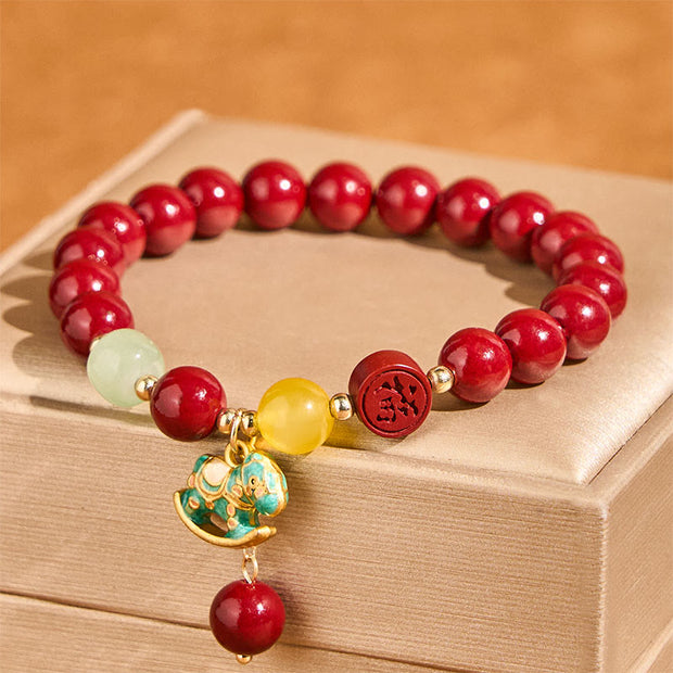 FREE Today: Calm Confidence Year Of The Horse Natural Cinnabar Red Agate Bracelet - image 2