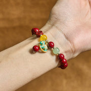 Buddha Stones Year Of The Horse Natural Cinnabar Red Agate Calm Confidence Bracelet - image 4