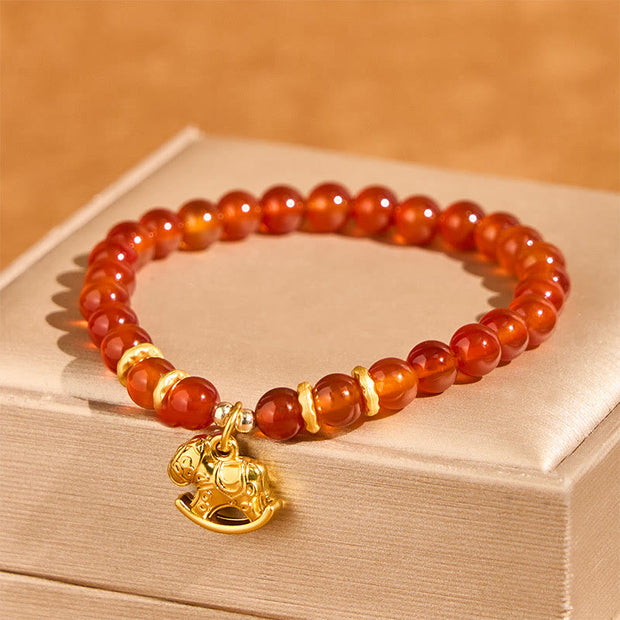 FREE Today: Calm Confidence Year Of The Horse Copper Coins Natural Red Agate Bracelet - image 8