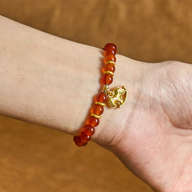 FREE Today: Calm Confidence Year Of The Horse Copper Coins Natural Red Agate Bracelet - image 11