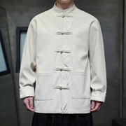 Buddha Stones Fall Bamboo Frog-Button Long Sleeve Men's Corduroy Cotton Jacket With Pockets - image 23