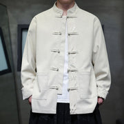 Buddha Stones Fall Bamboo Frog-Button Long Sleeve Men's Corduroy Cotton Jacket With Pockets - image 19