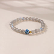 Buddha Stones Natural Moonstone Lotus Love Charming Bracelet - Moonstone & Lotus(Wrist Circumference: 15-16cm) - image 0